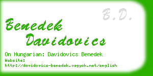 benedek davidovics business card